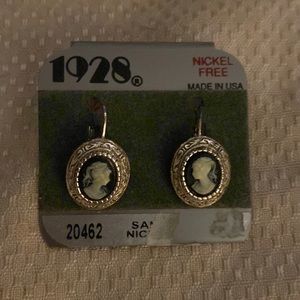 1928 Cameo clip back pierced earrings